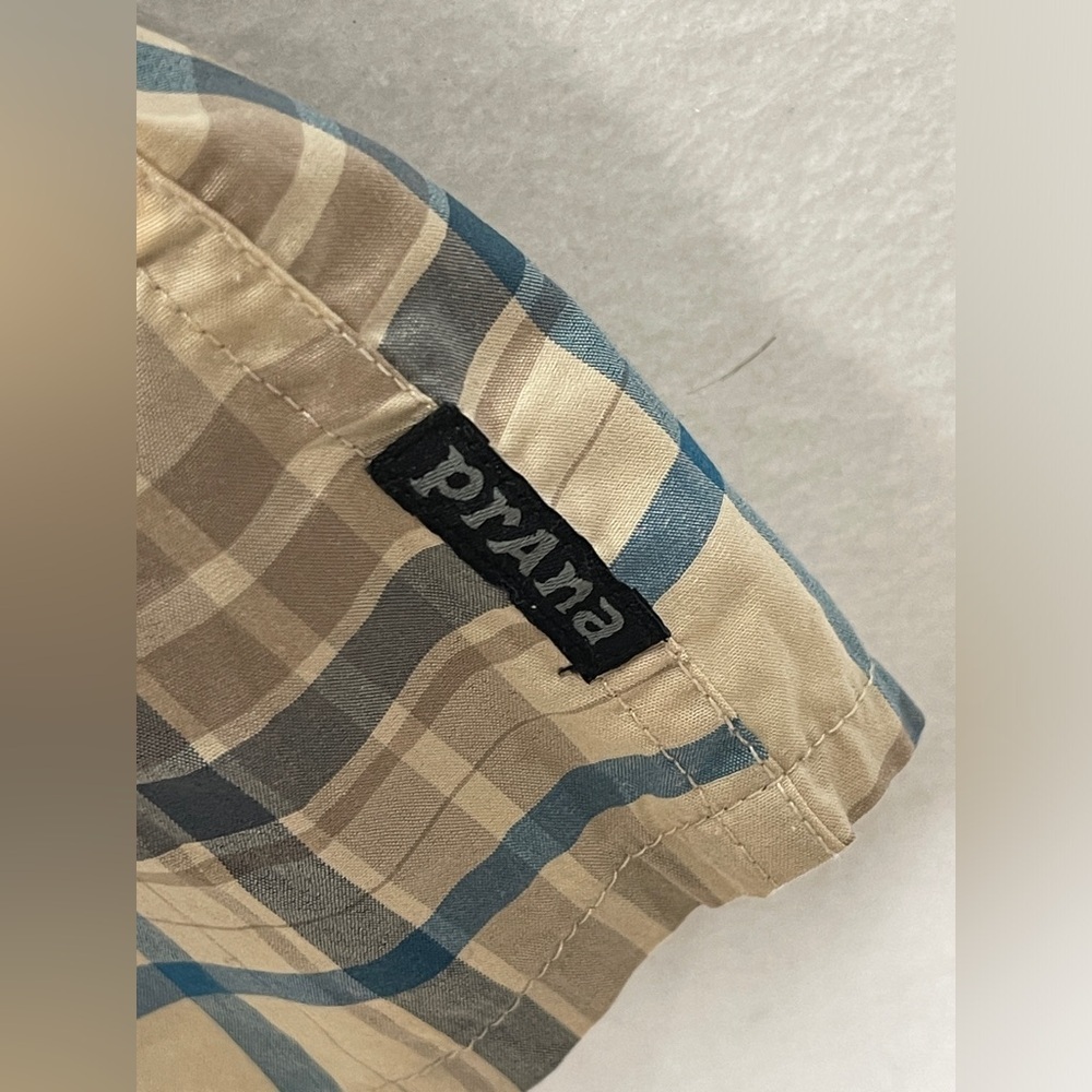 PRANA Men's Offwidth Short Sleeve Button Front Shirt Plaid Organic Cotton XL - Picture 5 of 5